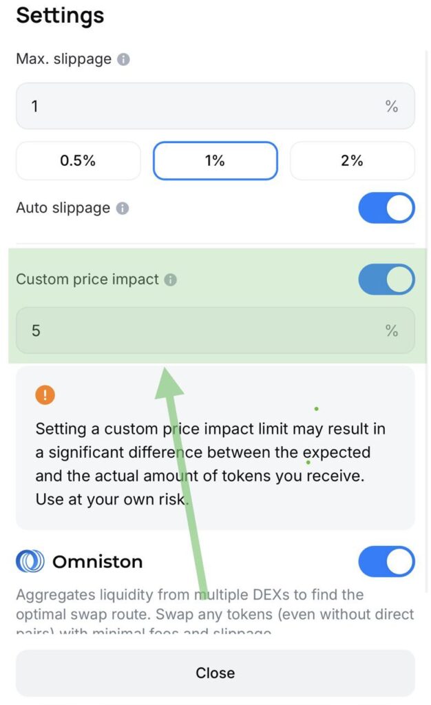 How to swap a large amount